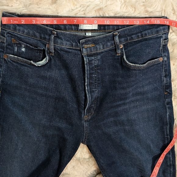 Agolde Women's Nico HighRise Slim Fit dark blue Jean buttonfly sz 31 - Picture 6 of 7